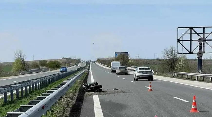 Mотоциклетист катастрофира на автомагистрала „Хемус“, около с. Енево