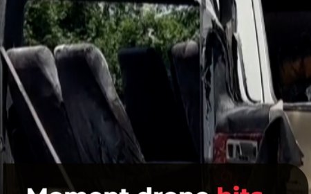Дрон удари автобус в Запорожие, има ранени цивилни