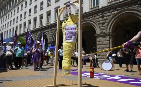 Държавни служители протестираха пред Министерския съвет срещу бюджетни ограничения
