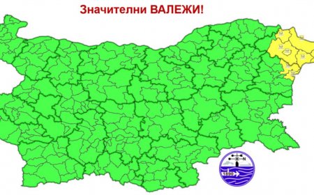 Жълт код за валежи в части от Варна и Добрич в понеделник